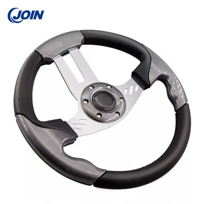 13 Inch PVC Wood Grain Racing Golf Buggies Steering Wheel with Adapter