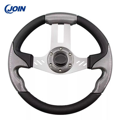 13 Inch PVC Wood Grain Racing Golf Buggies Steering Wheel with Adapter